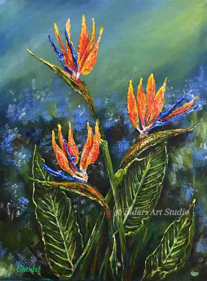 Original Acrylic Painting /“Bird of Paradise”