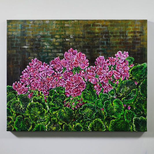 Original Acrylic Painting / “Flourishing in Lockdown” No.1 - Geranium