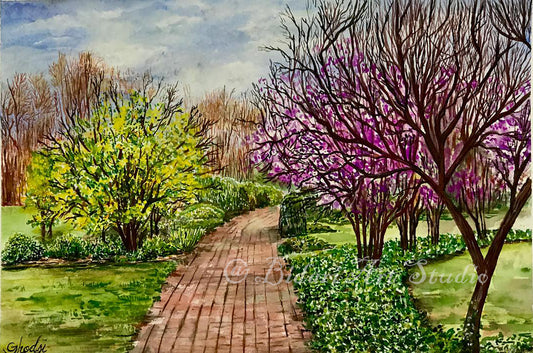 Original Watercolour Painting / "Spring in Glebe Park"